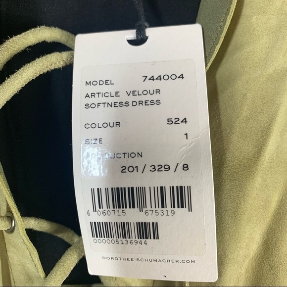 Dorothee Schumacher Velour Softness Leather Maxi Dress Size Small Green - Picture 6 of 14